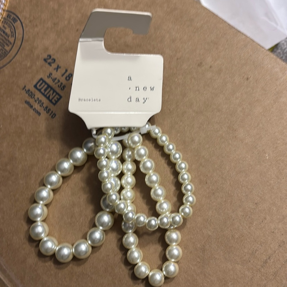 A New Day stretchy pearl bracelets